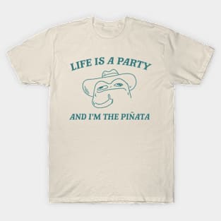 Life is a party and i'm the pinata, Funny Frog T-shirt, Meme Shirt, Cowboy Frog T-Shirt